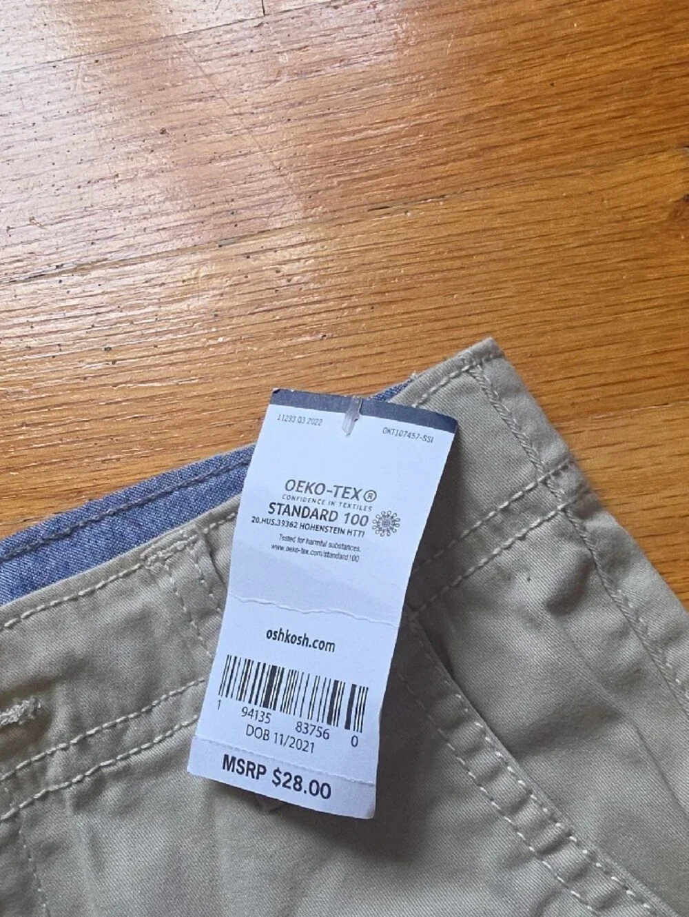 OshKosh B'gosh Boys' Tan Khaki Cotton Shorts